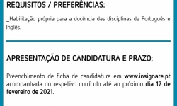 DOCENTE - PORTUGUS E/OU INGLS (m/f)